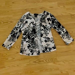 Buttoned Floral Long Sleeve Sweater